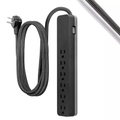 6 Outlet Surge Protector Power Strip With 10Ft Braided Extension Cord